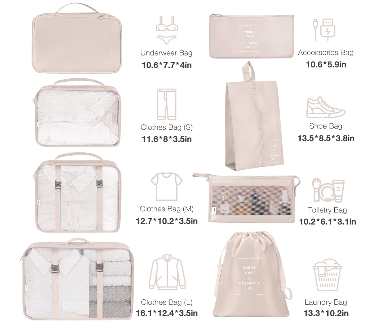 8-Set COI Packing Cubes